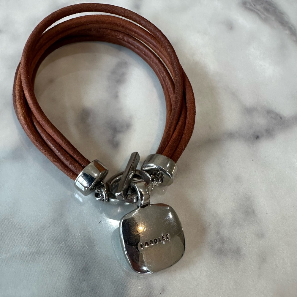 Carolee Brown Bracelet with Turquoise Accent - Picture 3 of 4